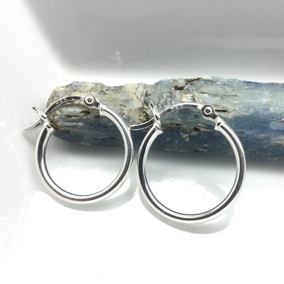 Sterling Silver Hoop Huggies Earrings - Picture 1 of 7
